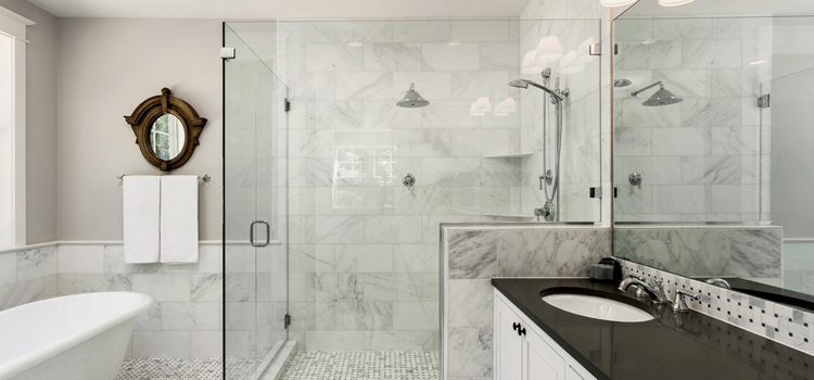 bathroom shower door installation in Belmont