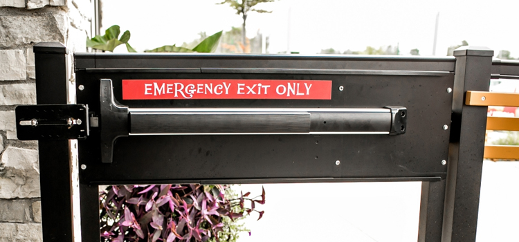 emergency push bar installation in Belmont